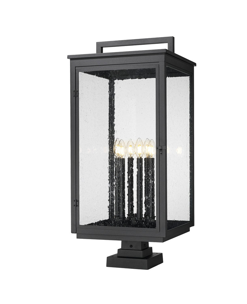 Z-Lite 5019PHXXLS-SQPM-BK Six Light Outdoor Pier Mount, Sand Black