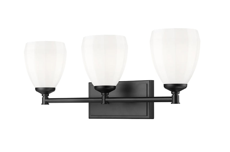 Z-Lite 7004-3V-MB Three Light Vanity, Matte Black