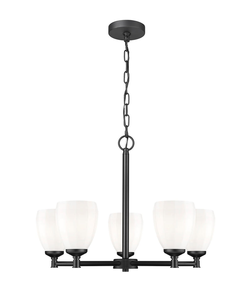Z-Lite 7004-5MB Five Light Chandelier, Matte Black