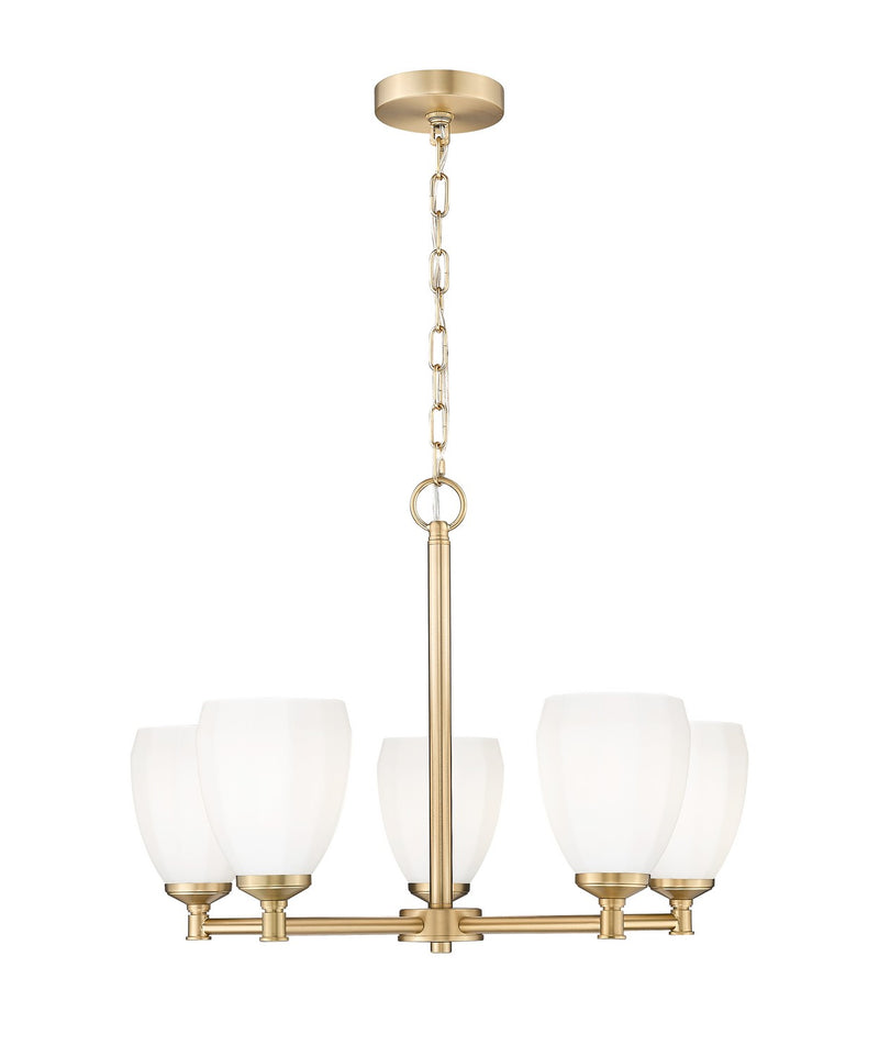 Z-Lite 7004-5MGLD Five Light Chandelier, Modern Gold