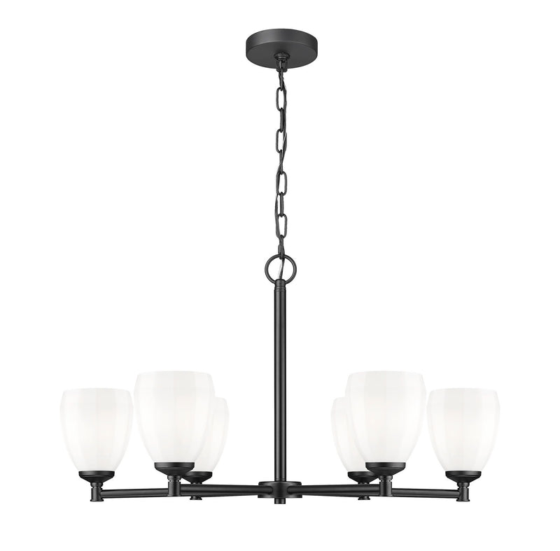 Z-Lite 7004-6MB Six Light Chandelier, Matte Black