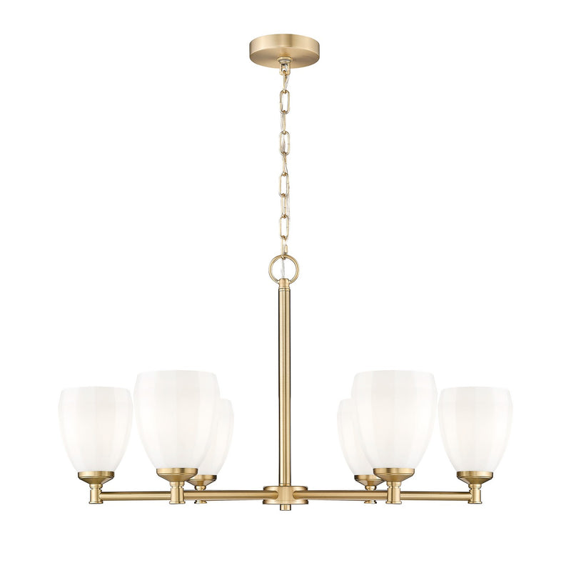 Z-Lite 7004-6MGLD Six Light Chandelier, Modern Gold
