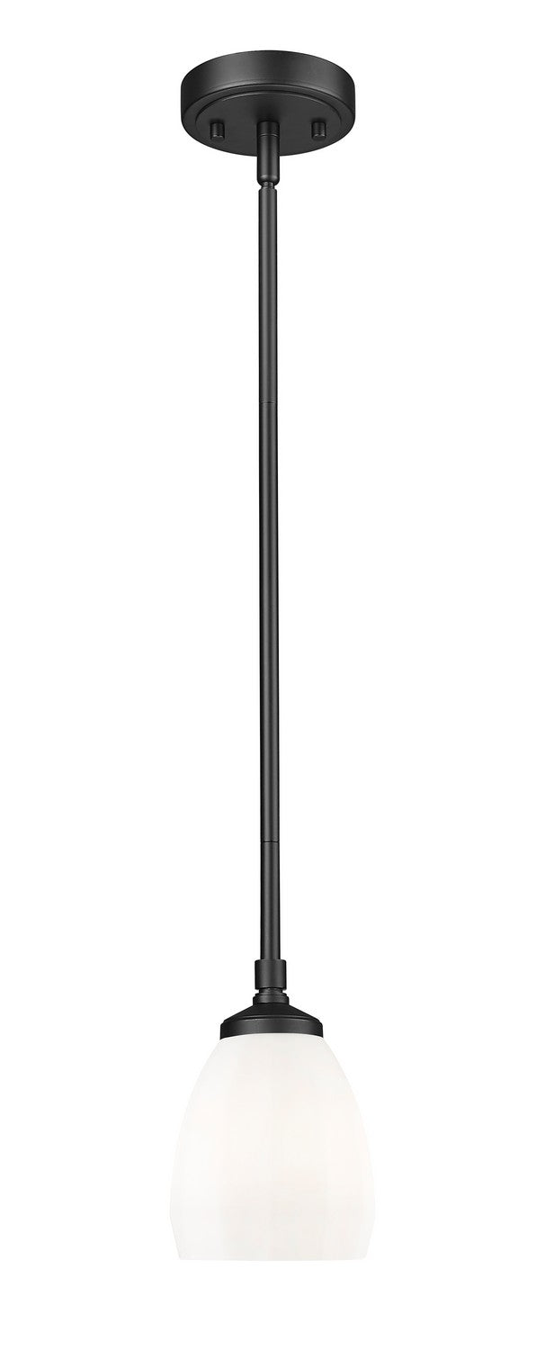 Z-Lite 7004P5-MB One Light Pendant, Matte Black