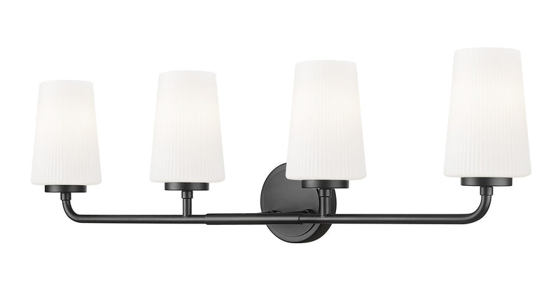 Z-Lite 7005-4V-MB Four Light Vanity, Matte Black
