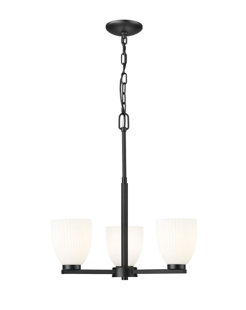 Z-Lite 7518-3MB Three Light Chandelier, Matte Black