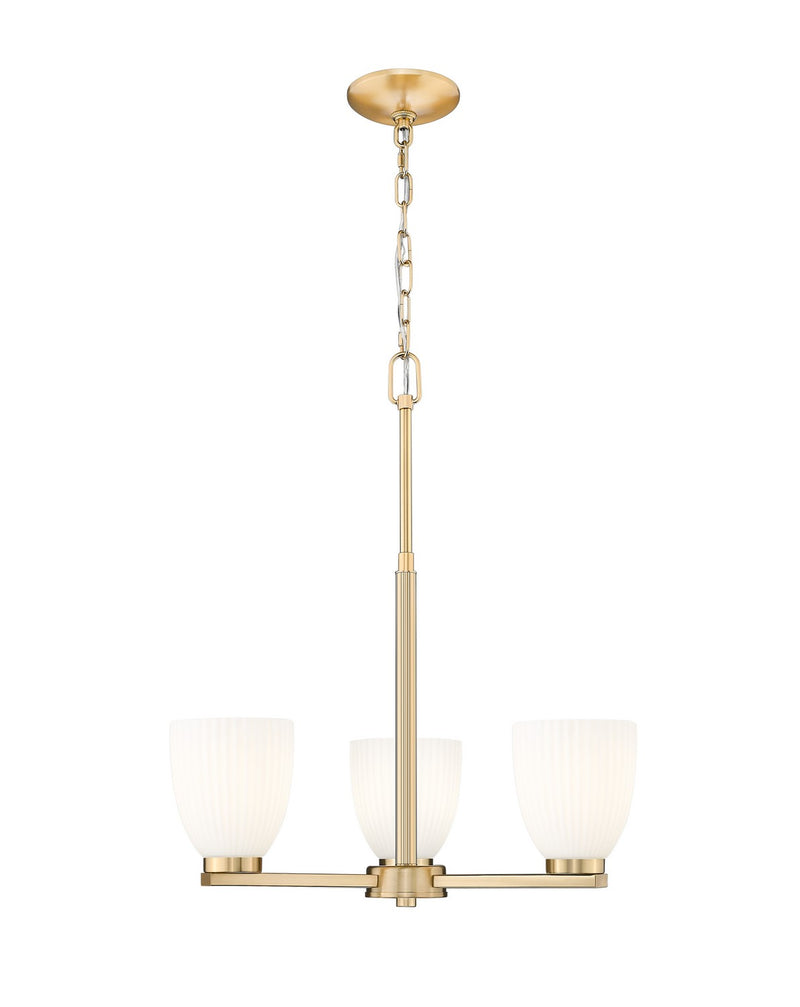 Z-Lite 7518-3MGLD Three Light Chandelier, Modern Gold