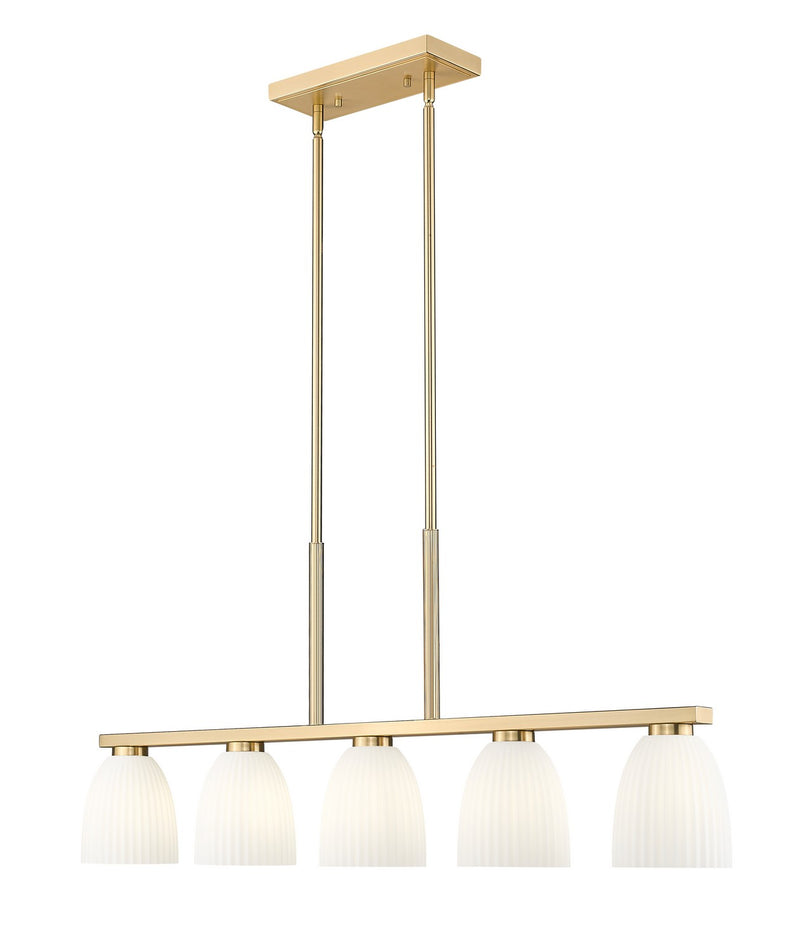 Z-Lite 7518-5L-MGLD Five Light Linear Chandelier, Modern Gold