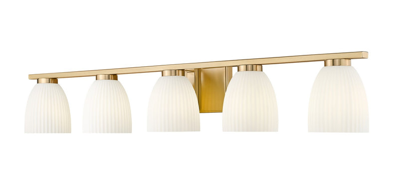 Z-Lite 7518-5V-MGLD Five Light Vanity, Modern Gold