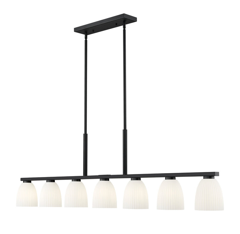 Z-Lite 7518-7L-MB Seven Light Linear Chandelier, Matte Black