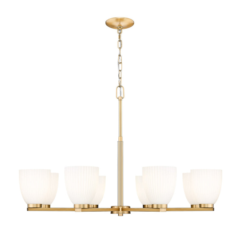 Z-Lite 7518-8MGLD Eight Light Chandelier, Modern Gold