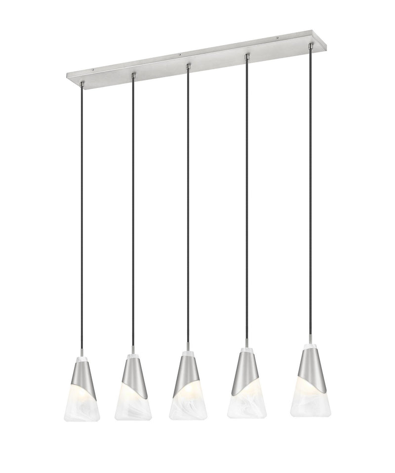 Z-Lite 828P6-5L-BN Five Light Linear Chandelier, Brushed Nickel