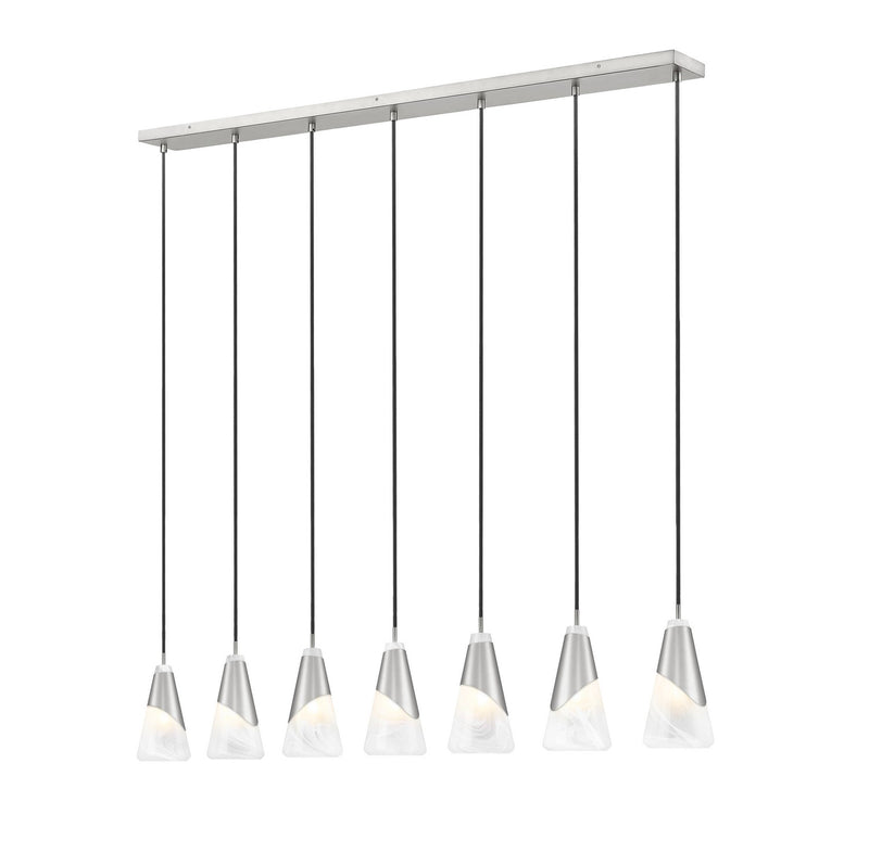 Z-Lite 828P6-7L-BN Seven Light Linear Chandelier, Brushed Nickel