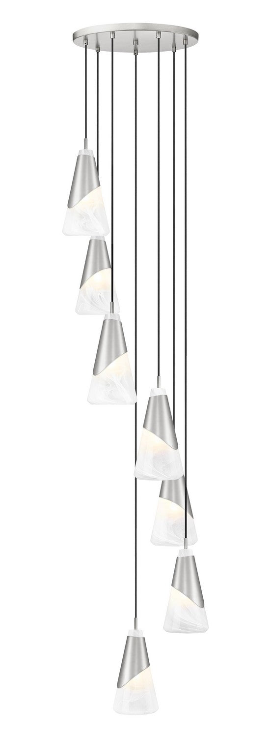 Z-Lite 828P6-7R-BN Seven Light Chandelier, Brushed Nickel