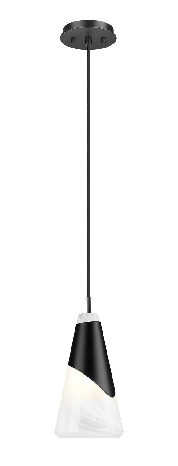 Z-Lite 828P6-MB One Light Pendant, Matte Black