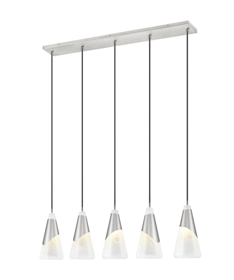 Z-Lite 828P7-5L-BN Five Light Linear Chandelier, Brushed Nickel