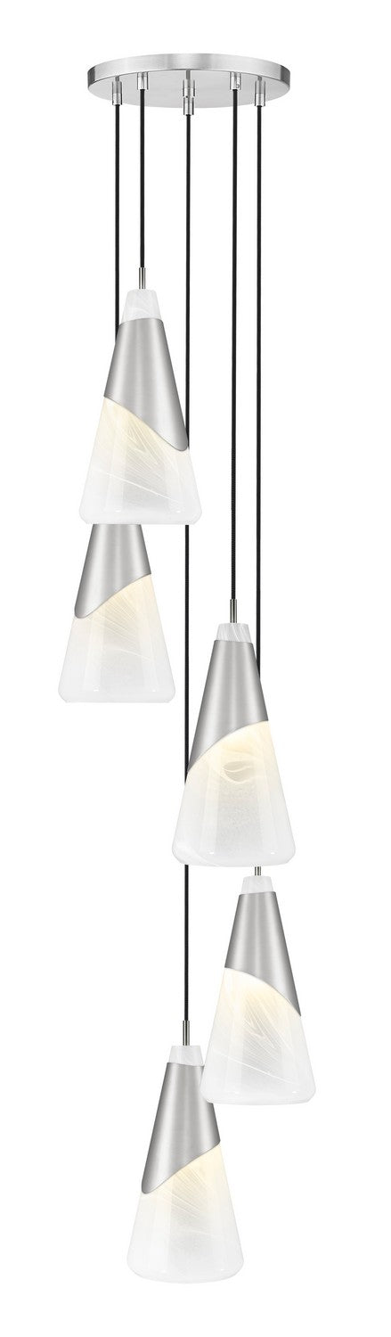 Z-Lite 828P7-5R-BN Five Light Chandelier, Brushed Nickel