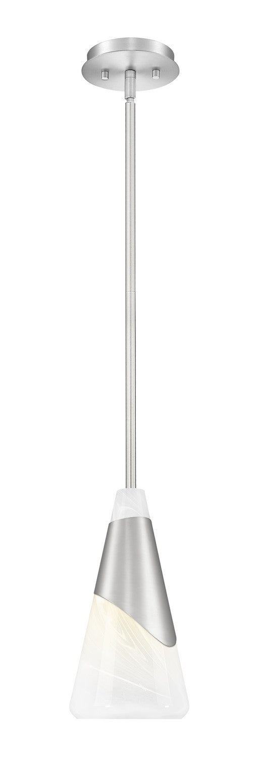 Z-Lite 828P7-ROD-BN One Light Pendant, Brushed Nickel