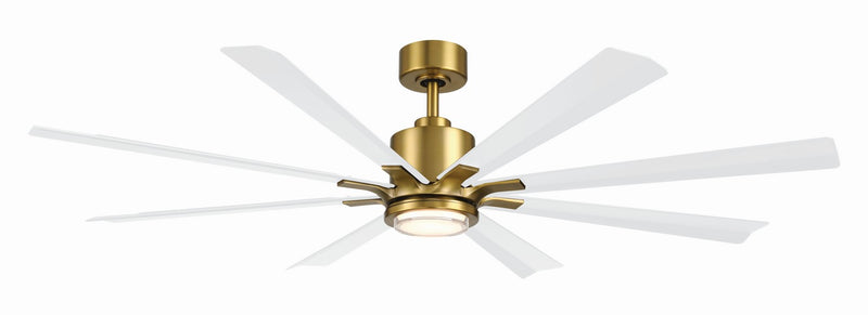 Modern Forms Fans FR-W2403-65L-SB/MW 65"Ceiling Fan, Soft Brass/Matte White