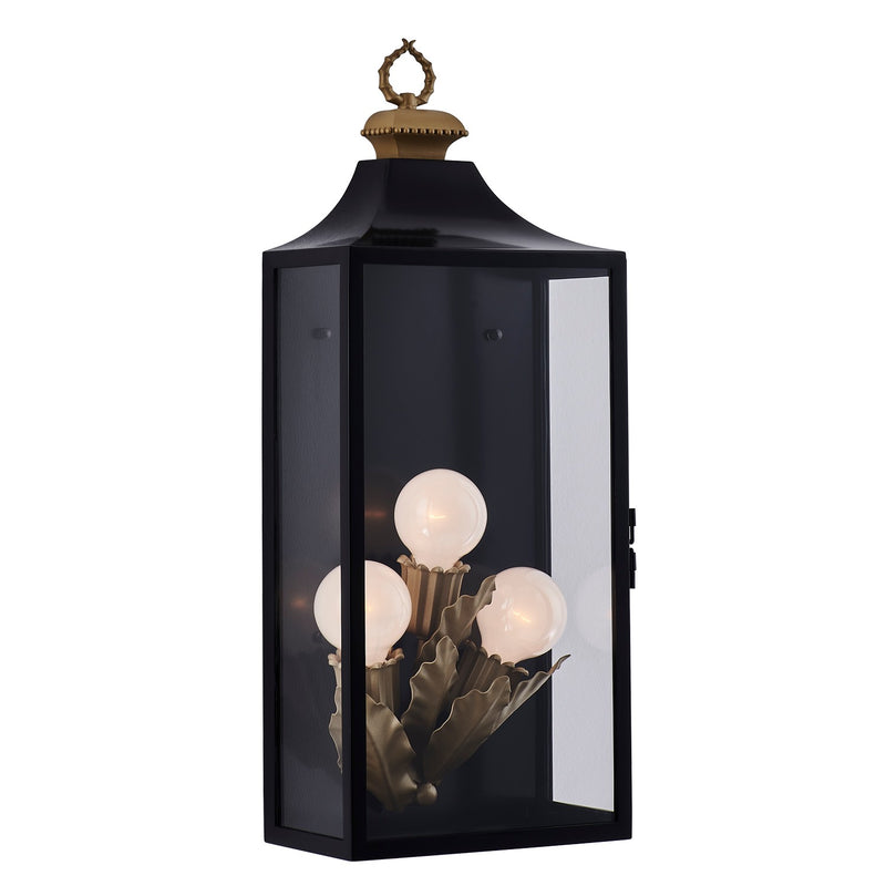 Kalco 410221MB Three Light Wall Sconce, Matte Black