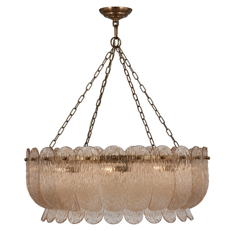 Kalco 523456WB Ten Light Pendant, Winter Brass