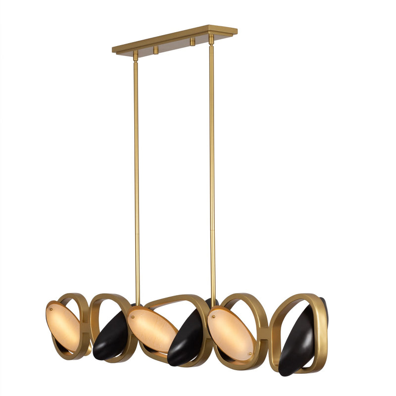Kalco 527261BGZ LED Island Pendant, Brushed Gold/Satin Bronze