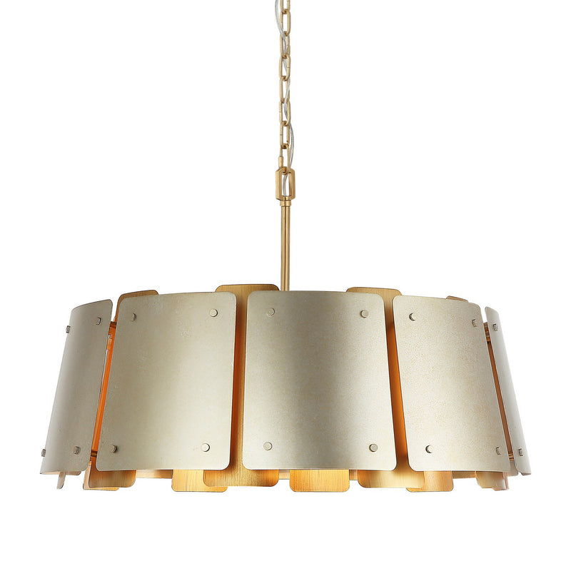 Varaluz 518P05SSBS Five Light Pendant, Sunwashed Silver/Brushed Sienna