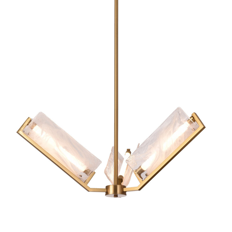 Varaluz 531C03SB LED Chandelier, Satin Brass