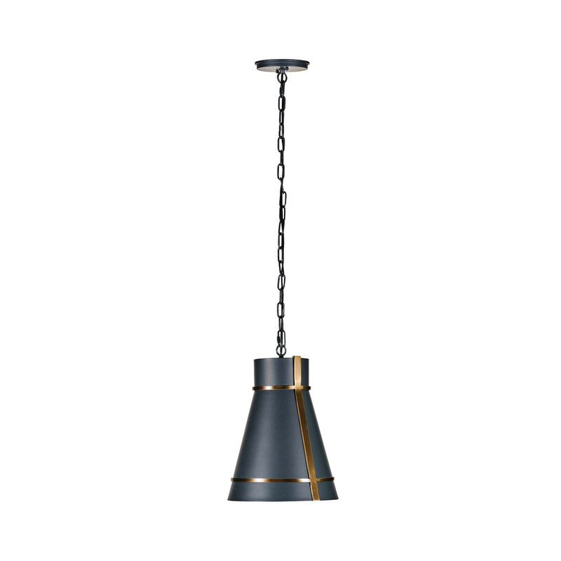 Varaluz 536M01ZNCBRZ One Light Mini Pendant, Blackened Zinc/Heritage Bronze
