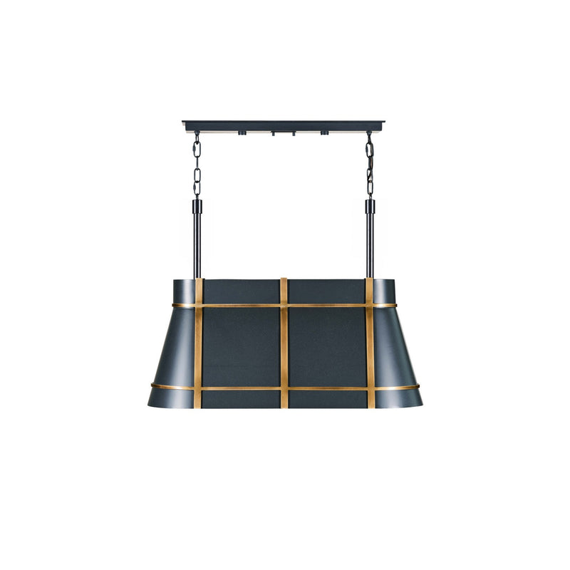 Varaluz 536N03ZNCBRZ Three Light Linear Pendant, Blackened Zinc/Heritage Bronze