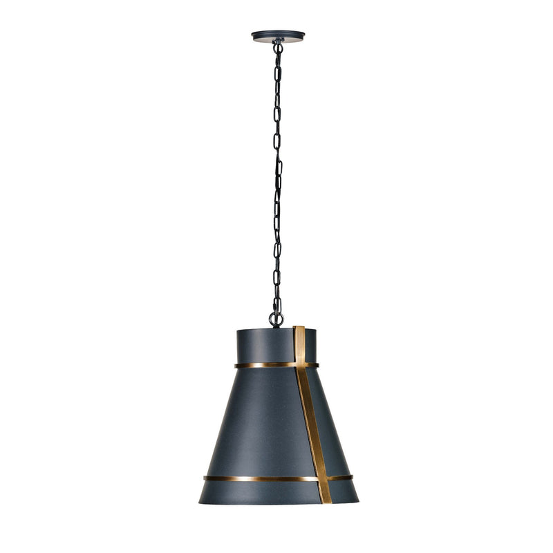 Varaluz 536P01ZNCBRZ One Light Pendant, Blackened Zinc/Heritage Bronze