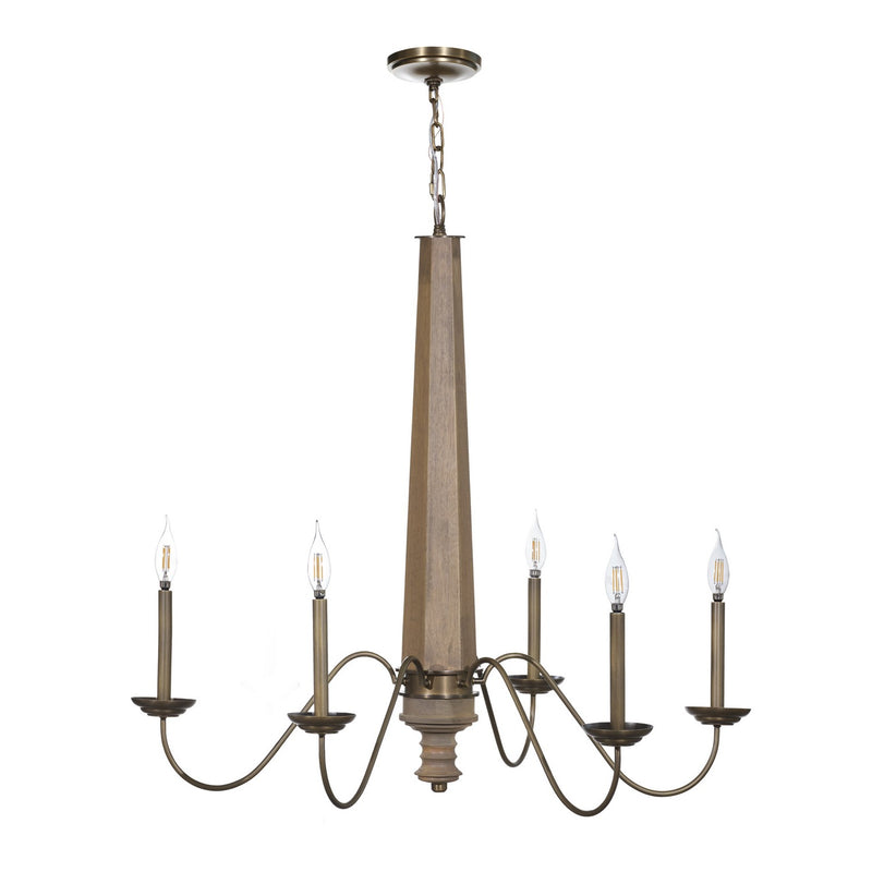 Varaluz 545C05BRZ Five Light Chandelier, Heritage Bronze