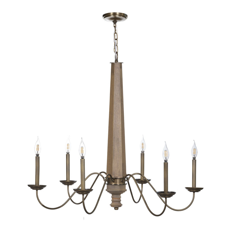 Varaluz 545C06BRZ Six Light Chandelier, Heritage Bronze