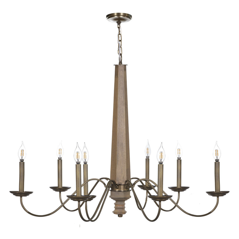 Varaluz 545C08BRZ Eight Light Chandelier, Heritage Bronze