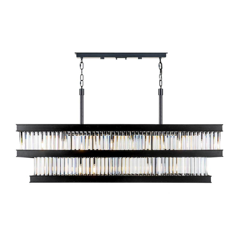 Varaluz 546N06BLK Six Light Linear Pendant, Heritage Black