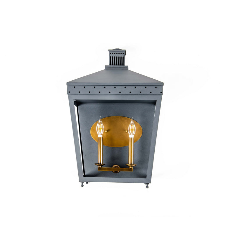 Varaluz 547W02AZNCATB Two Light Wall Sconce, Blackened Zinc/Antique Bronze