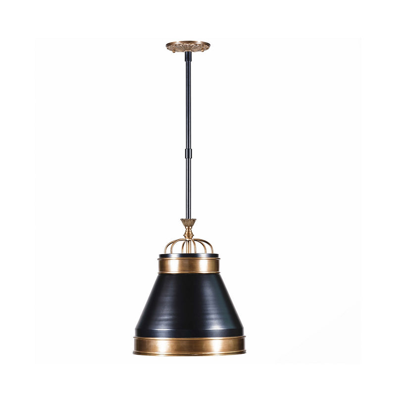 Varaluz 549P01BLKBRZ One Light Pendant, Heritage Black/Heritage Bronze