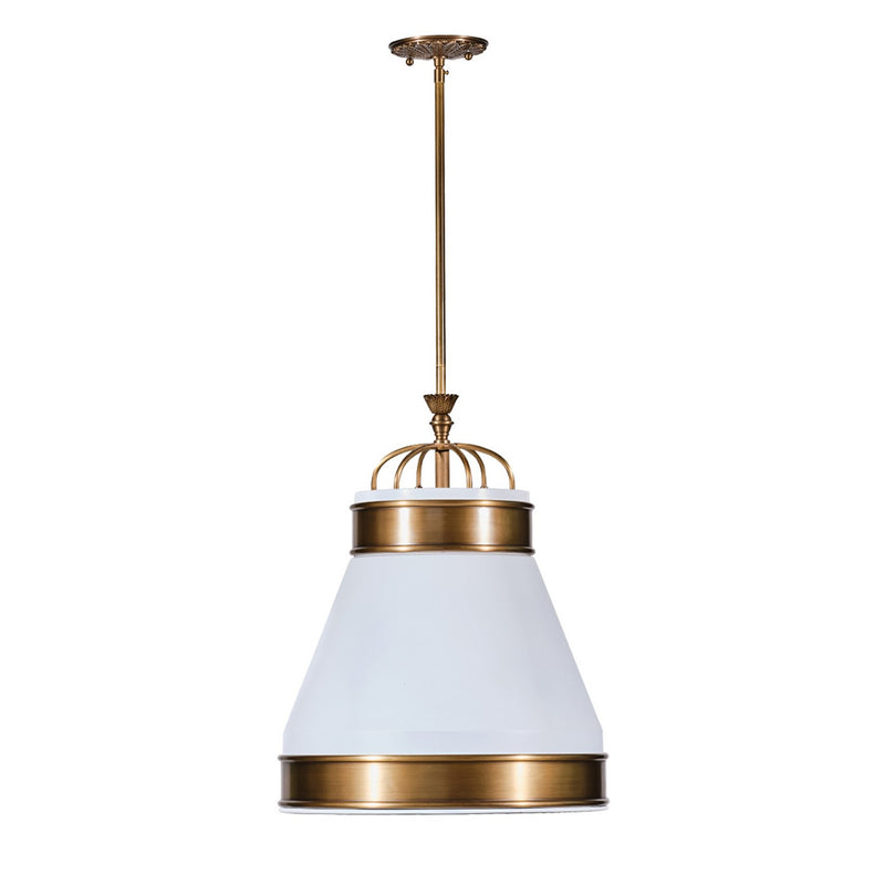 Varaluz 549P01MWHTBRZ One Light Pendant, Heritage White/Heritage Bronze