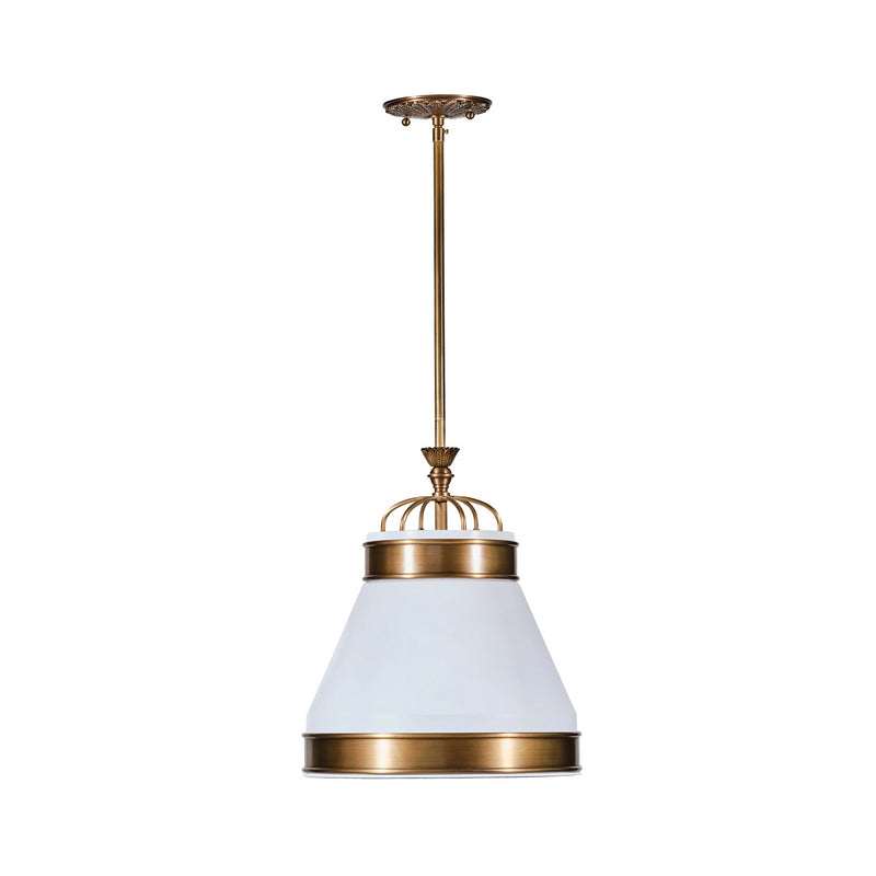 Varaluz 549P01WHTBRZ One Light Pendant, Heritage White/Heritage Bronze