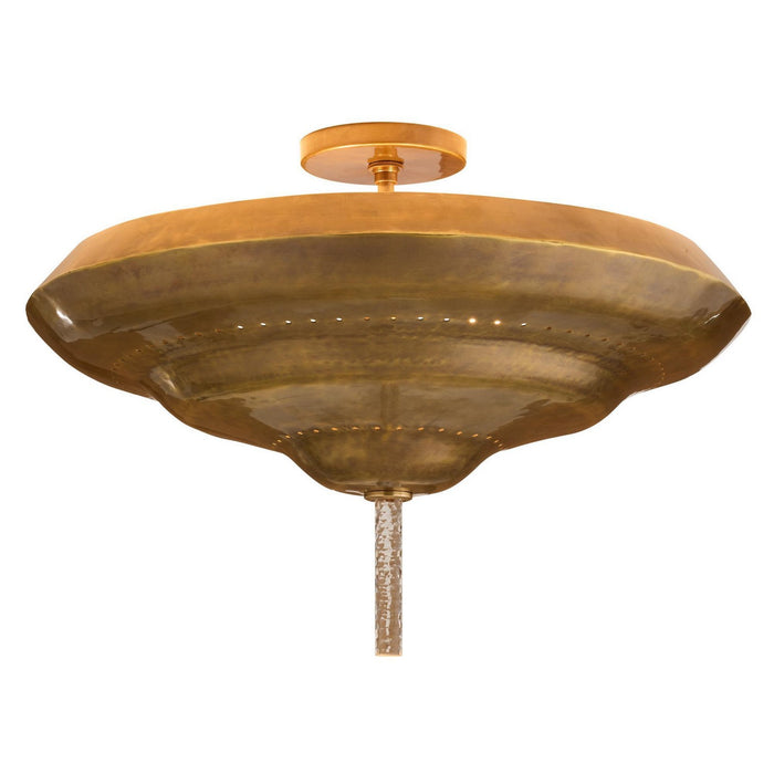 Arteriors DFI09 Two Light Semi-Flush Mount, Antique Brass