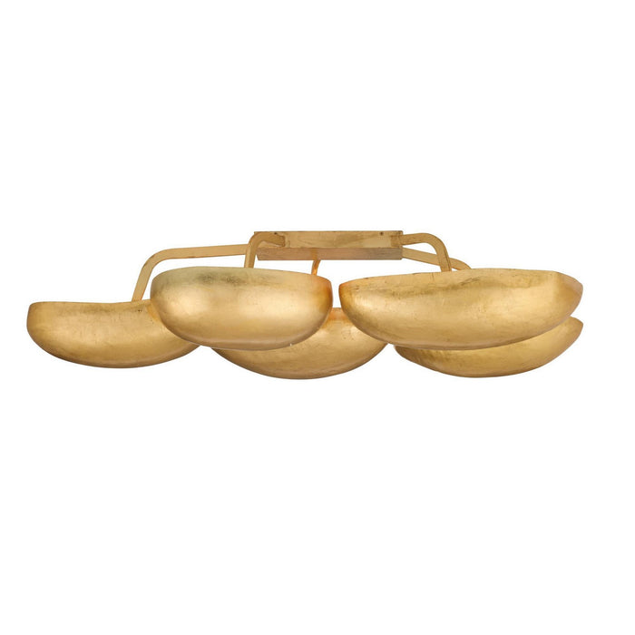 Arteriors DFI10 13 Light Flush Mount, Gold Leaf