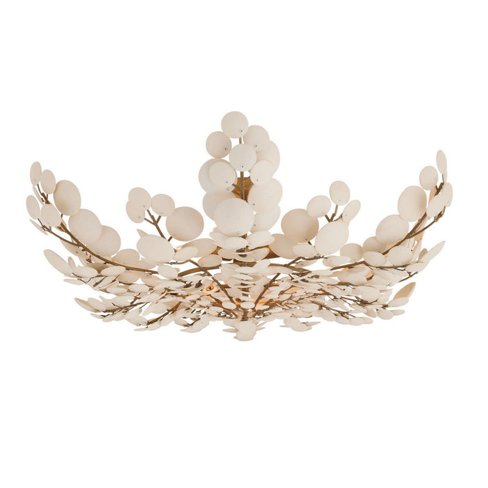 Arteriors DFS02 Three Light Flush Mount, Ivory