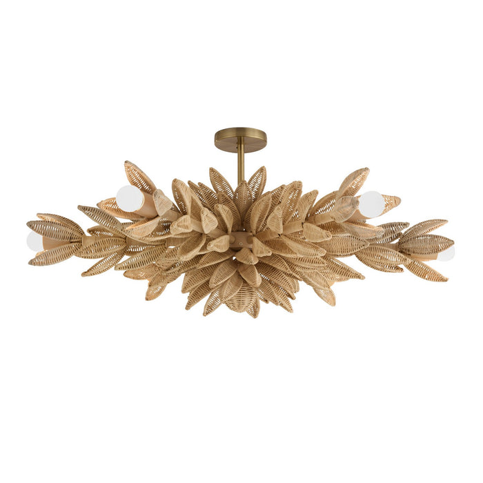 Arteriors DFS03 Six Light Semi-Flush Mount, Natural