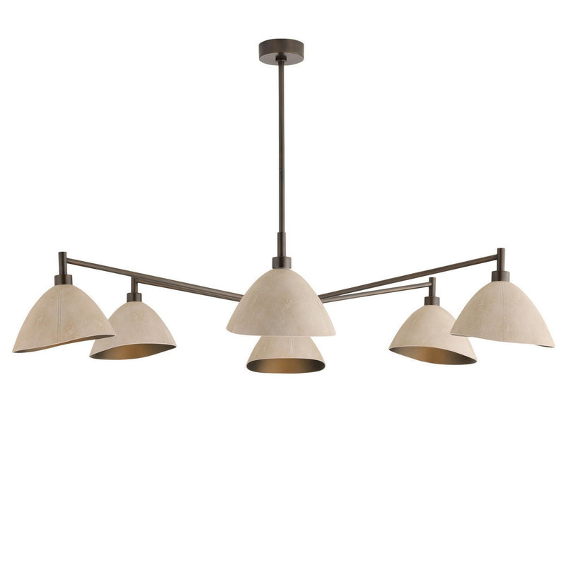Arteriors DLC36 Six Light Chandelier, Ivory