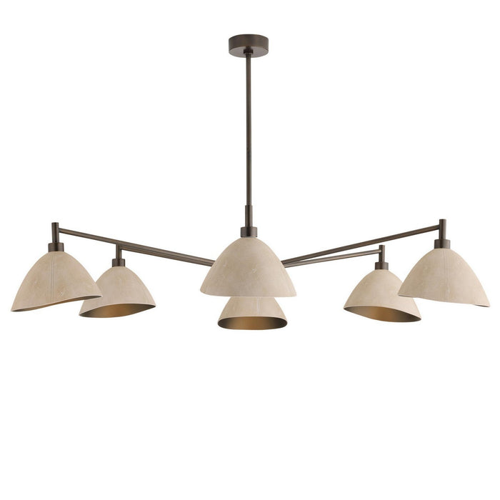 Arteriors DLC36 Six Light Chandelier, Ivory