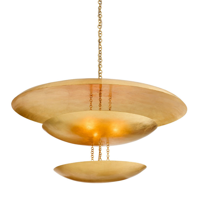 Arteriors DLI07 Six Light Chandelier, Gold Leaf