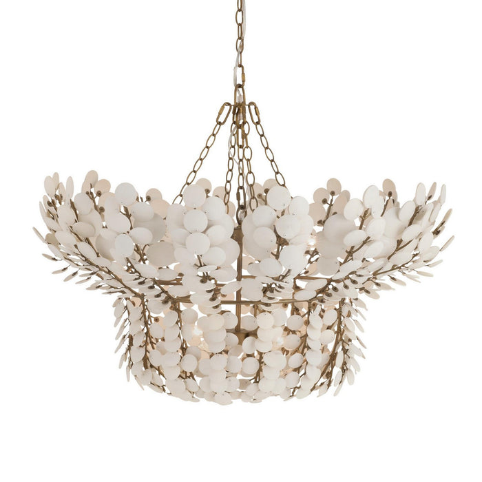 Arteriors DLS14 Eight Light Chandelier, Ivory