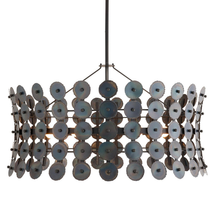 Arteriors DMI22 Six Light Chandelier, Burnt Iron