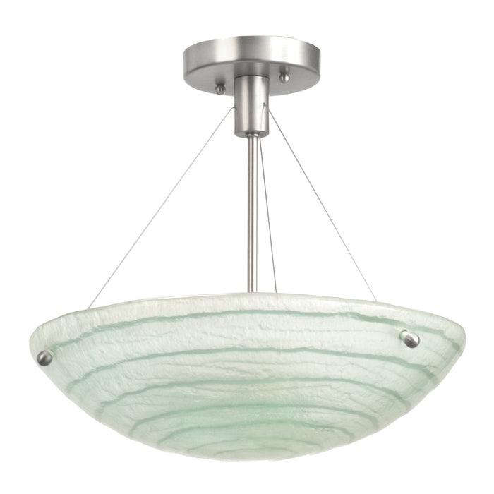 Kalco 5990SN Three Light Semi Flush Mount, Satin Nickel