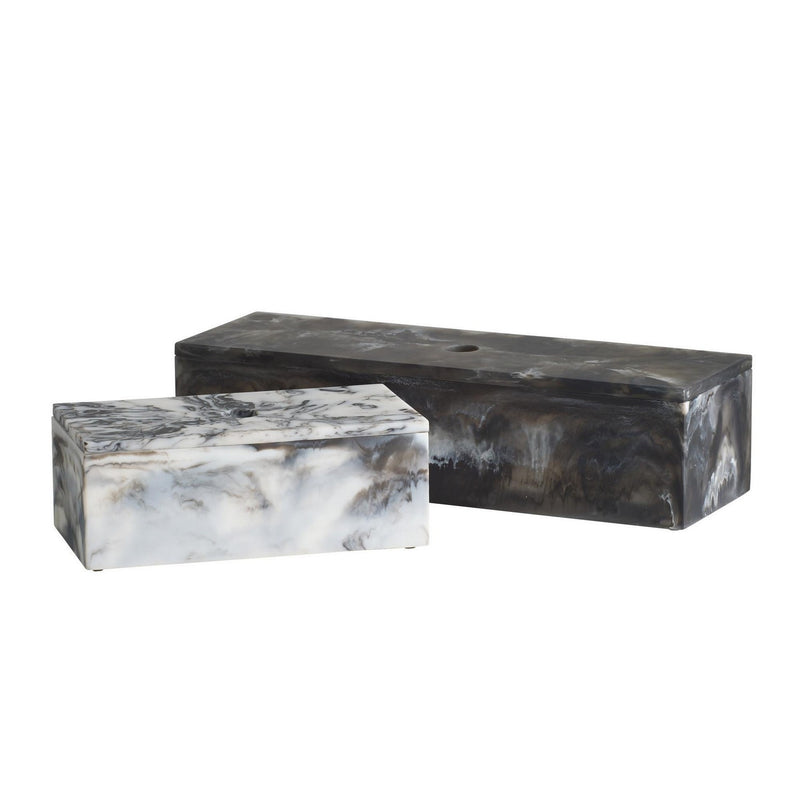 Arteriors ARS07 Boxes, Set of 2, Black & White