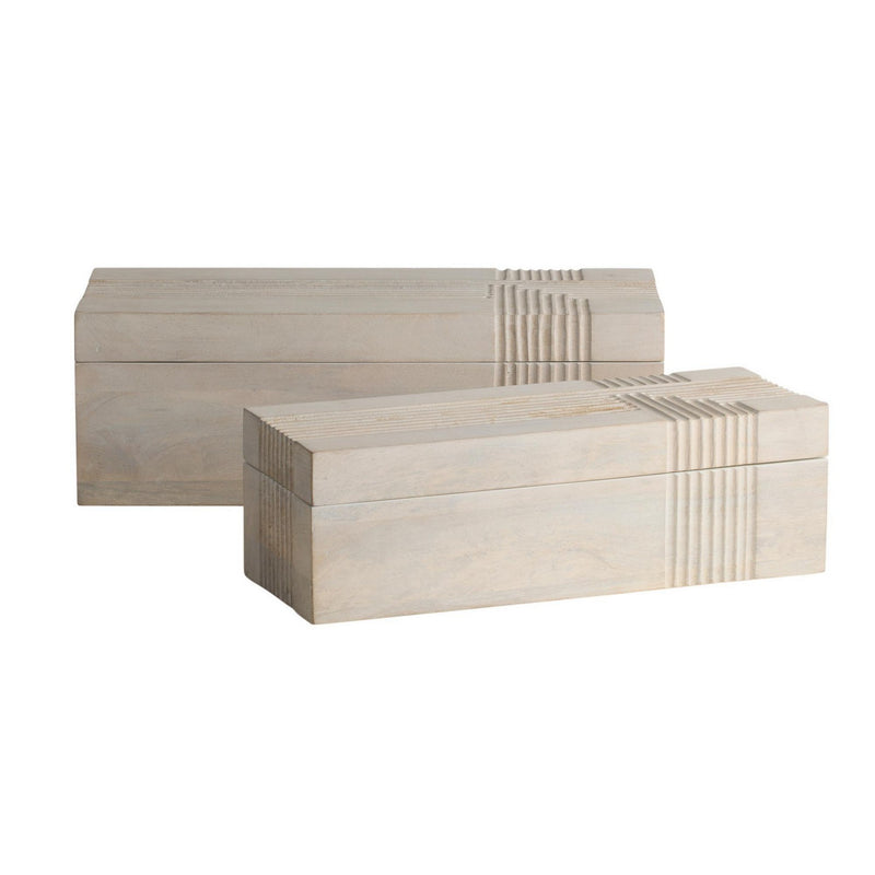 Arteriors ARI23 Boxes, Set of 2, Whitewash